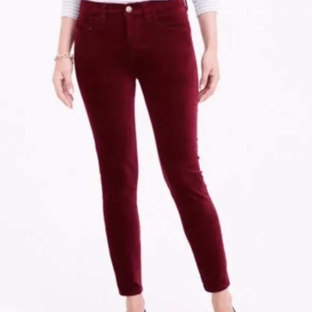 J. Crew Burgundy Cord Skinny Pants NWT 29S